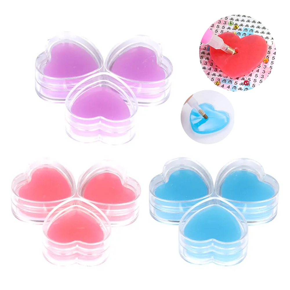 Embroidery Embellishments - 3/6pcs Heart-Shape Diamond Painting Glue Clay