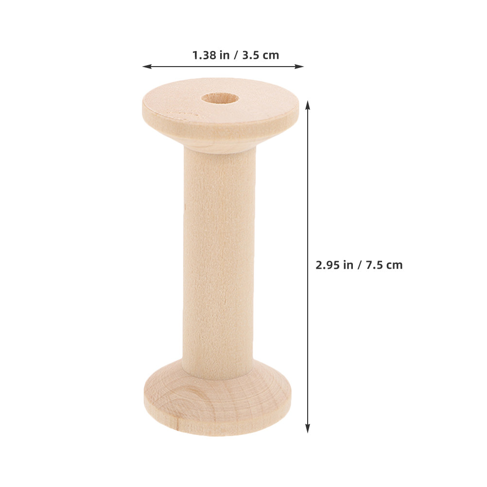 4Pcs Wooden Thread Spools Set  - Embroidery Craft のレビューと価格