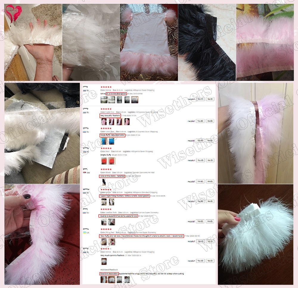 1 Meter Fancy Soft Fluffy Dyed - Feather Trim Marabou のレビューと価格
