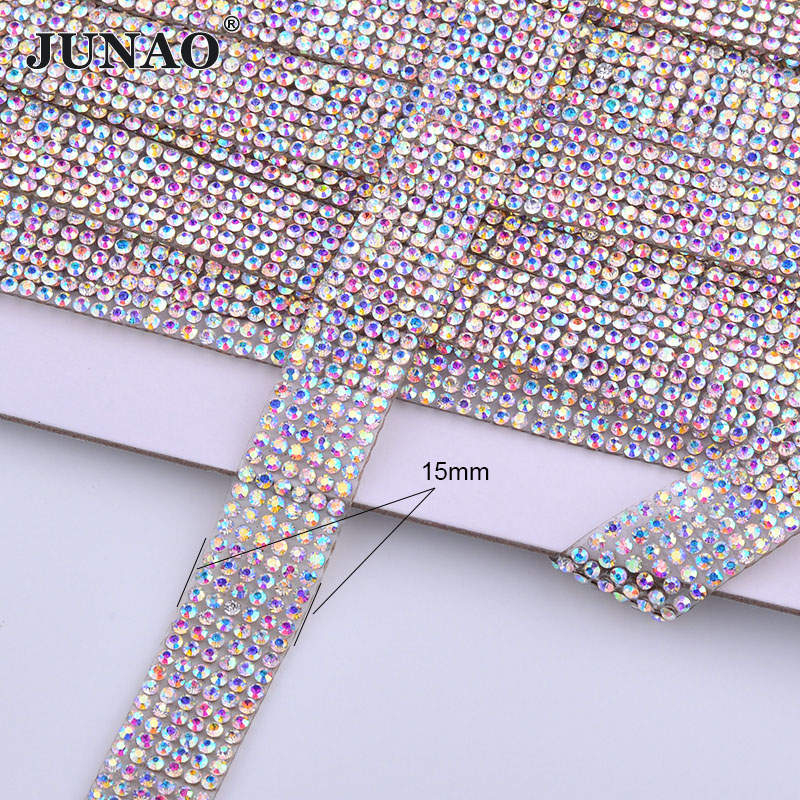 JUNAO 5Yard Crystal AB Rhinest - Crystal Mesh Fabric のレビューと価格