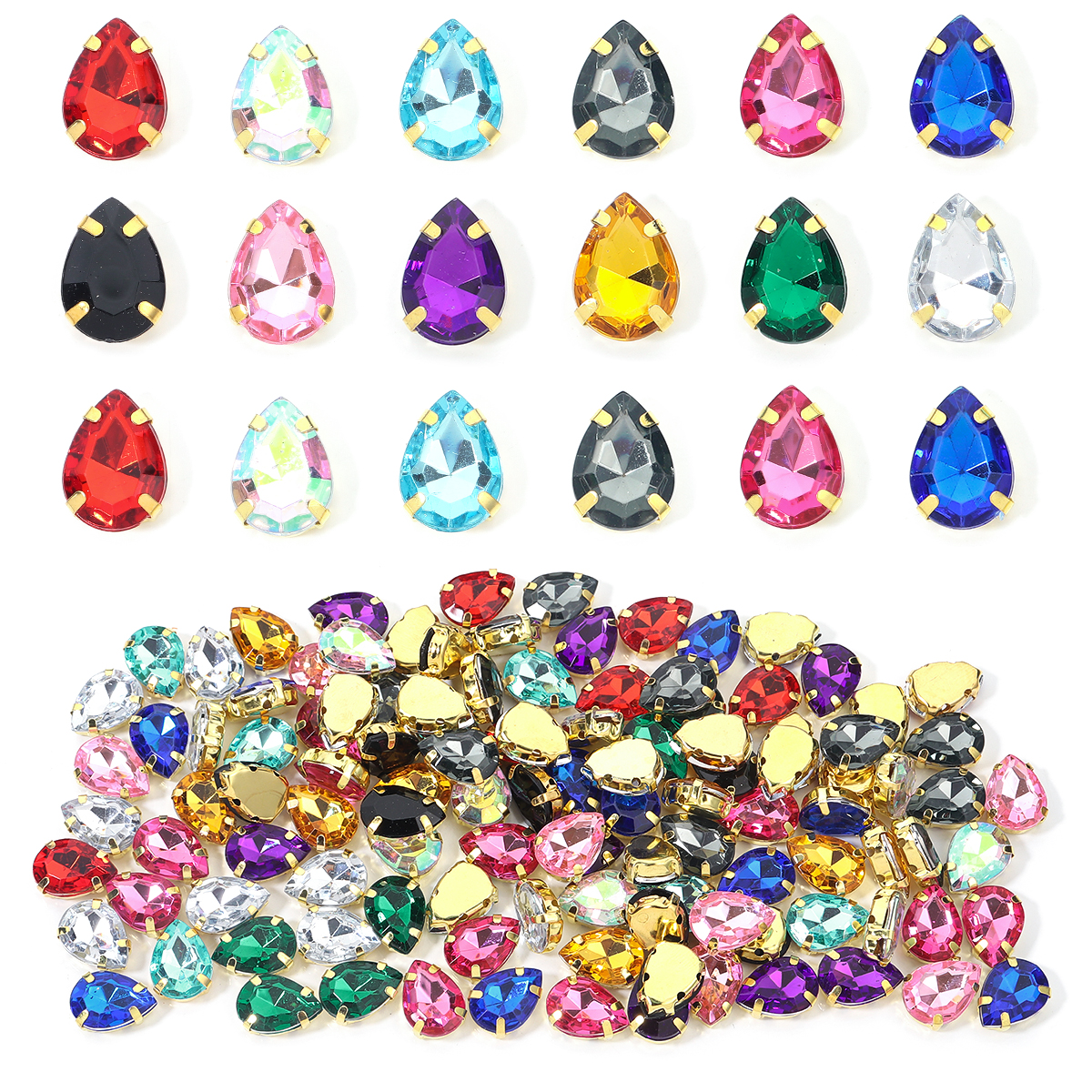 50pcs Colorful Sew-on Claw Rhi - Sew On Rhinestone のレビューと価格