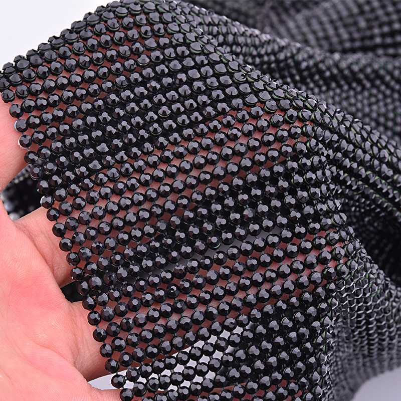 JUNAO 45*120cm Black Gold Crys - Crystal Mesh Fabric のレビューと価格