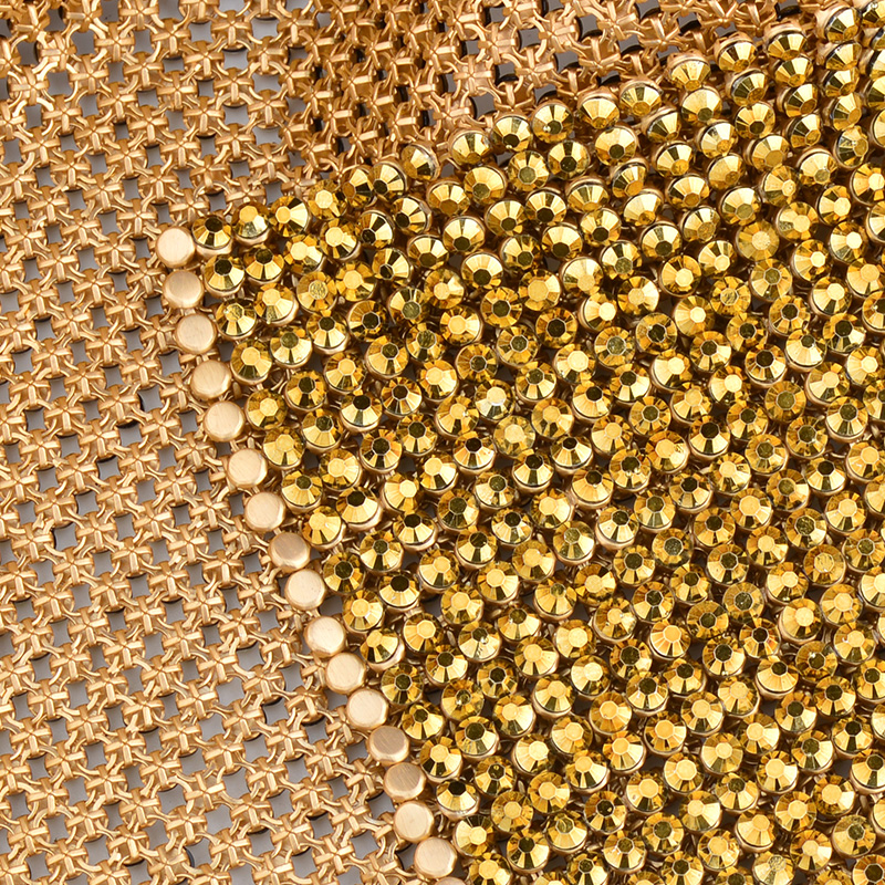 JUNAO 45*120cm Black Gold Crys - Crystal Mesh Fabric のレビューと価格