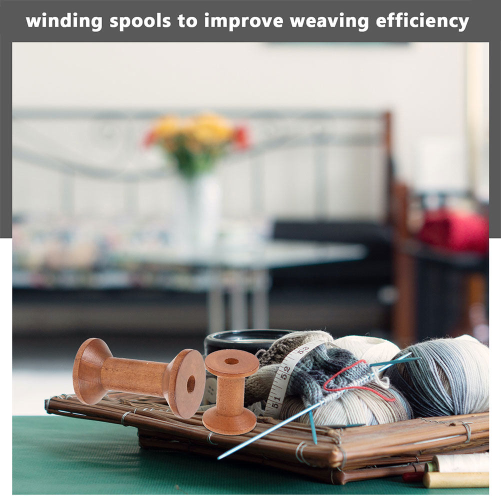 7Pcs Wooden Thread Spools Empt - Embroidery Craft のレビューと価格