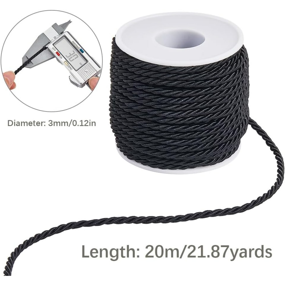 22 Yards 3mm Twisted Cord Deco - Cord Trim Twisted のレビューと価格
