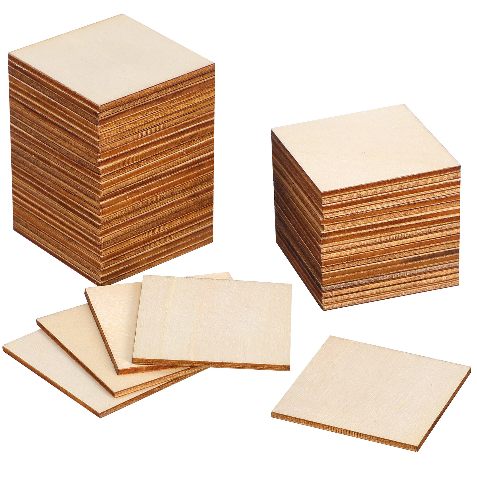 50Pcs Wooden Star Slices Squar - Embellish Craft のレビューと価格