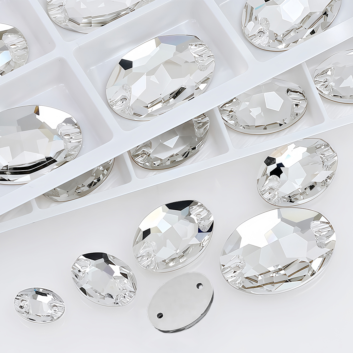 Oval Ellipse Crystal Clear Gla - Sew On Rhinestone のレビューと価格