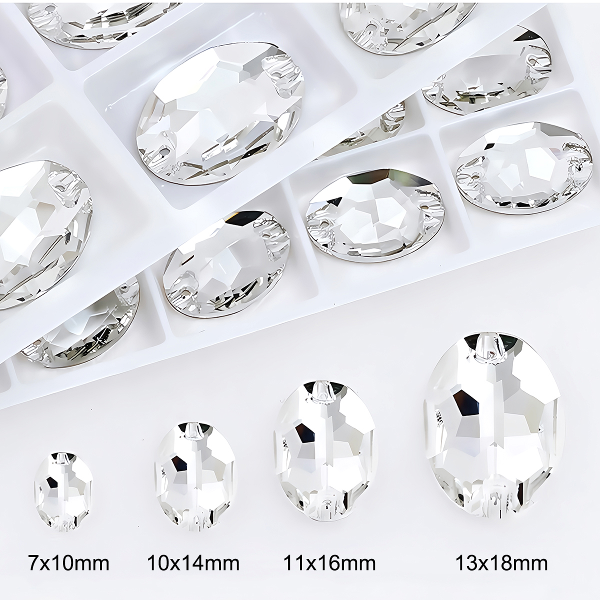 Oval Ellipse Crystal Clear Gla - Sew On Rhinestone のレビューと価格