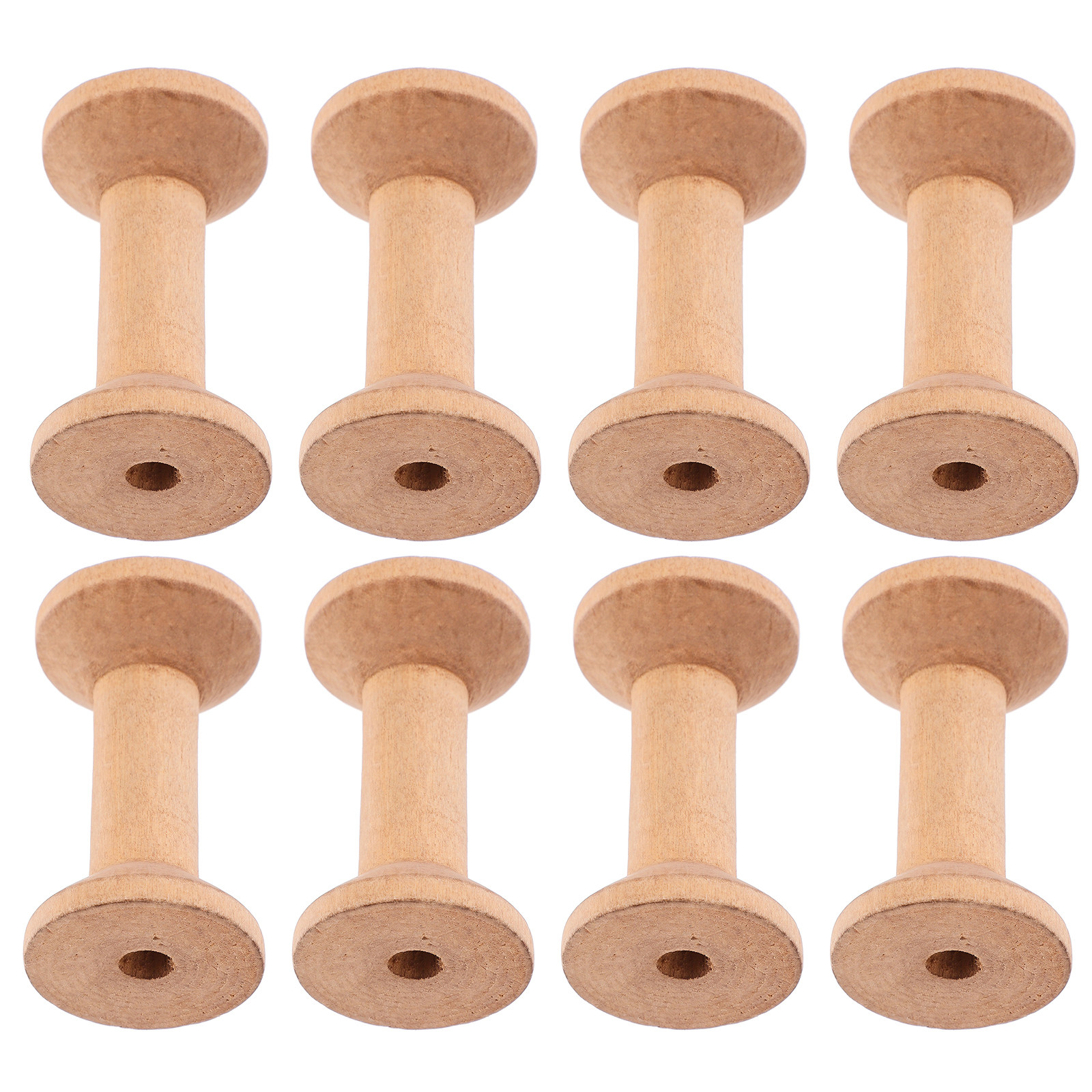 8Pcs Wooden Spools 70x40mm Pun - Embroidery Craft のレビューと価格