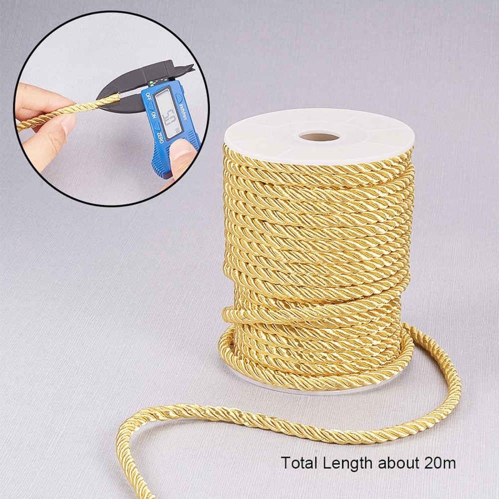 5mm 18 Yards Twisted Gold Rope - Cord Trim Twisted のレビューと価格