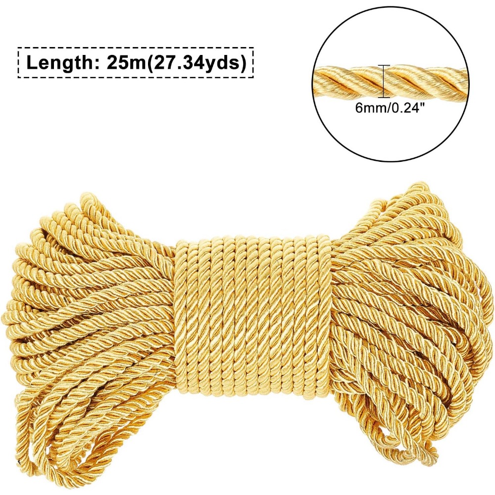 6mm Gold Cord 27 Yards Twisted - Cord Trim Twisted のレビューと価格
