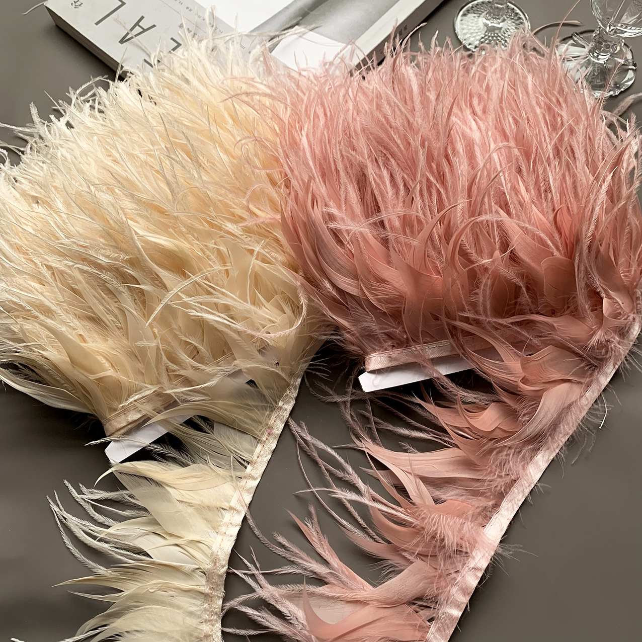 10M Colorful Ostrich Feather T - Fringe Ribbon Sewing のレビューと価格