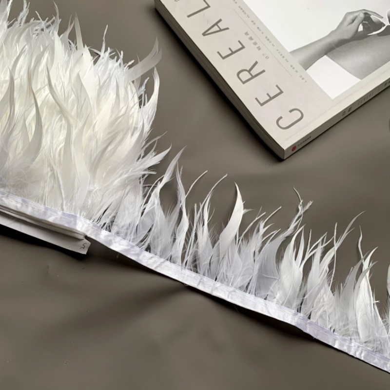 10M Colorful Ostrich Feather T - Fringe Ribbon Sewing のレビューと価格