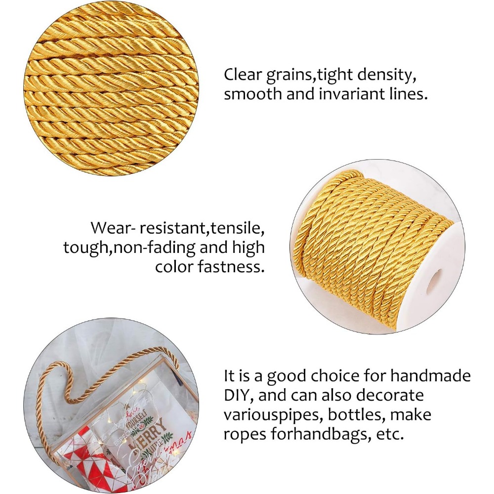 1 Roll 59 Feet Gold Cord 5mm T - Cord Trim Twisted のレビューと価格
