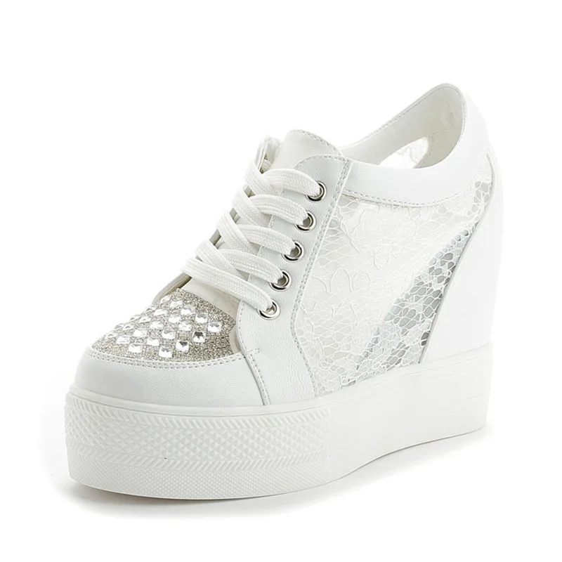Fashion Sneakers Women Platfor - Crystal Mesh Fabric のレビューと価格