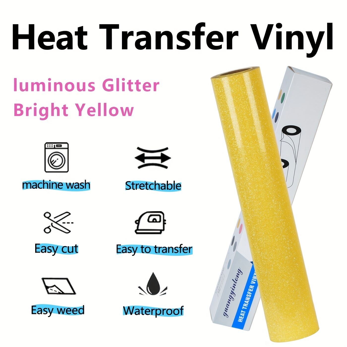 Glitter HTV Heat Transfer Viny - Glitter Vinyl Roll のレビューと価格