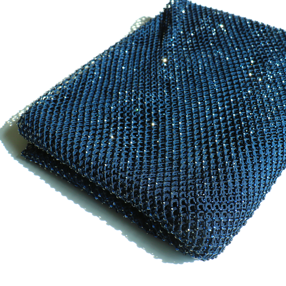SS10 Rhinestones Mesh Navy Col - Crystal Mesh Fabric のレビューと価格