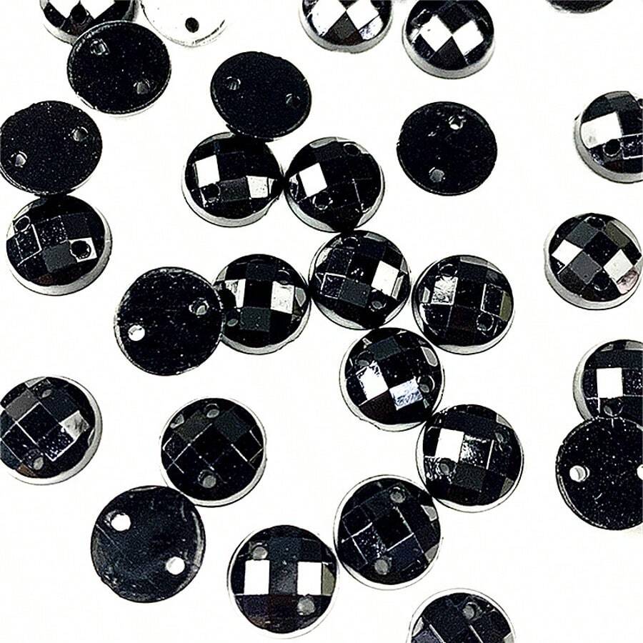 100pcs Mixed Size Black Acryli - Sew On Rhinestone のレビューと価格