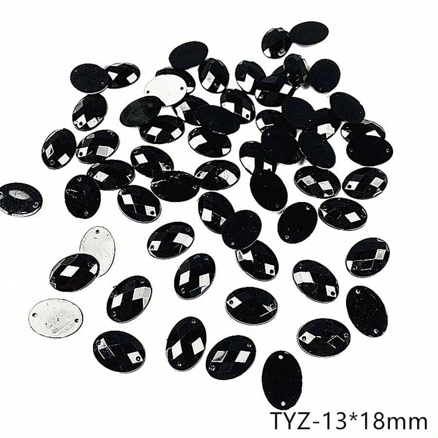 100pcs Mixed Size Black Acryli - Sew On Rhinestone のレビューと価格