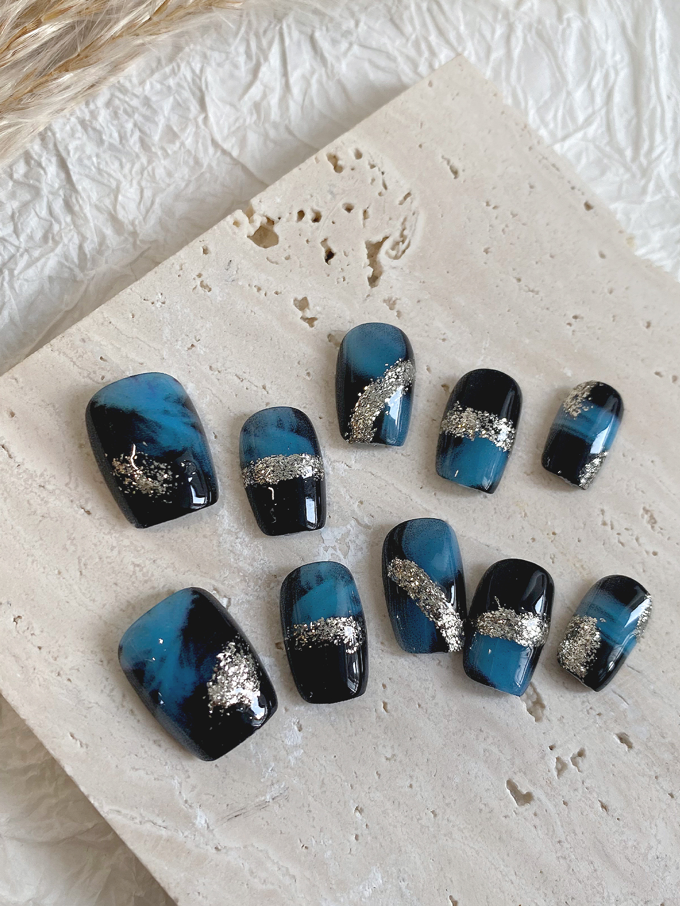 10-Pack Blue-Black Shimmer Gra - Glitter Vinyl Roll のレビューと価格