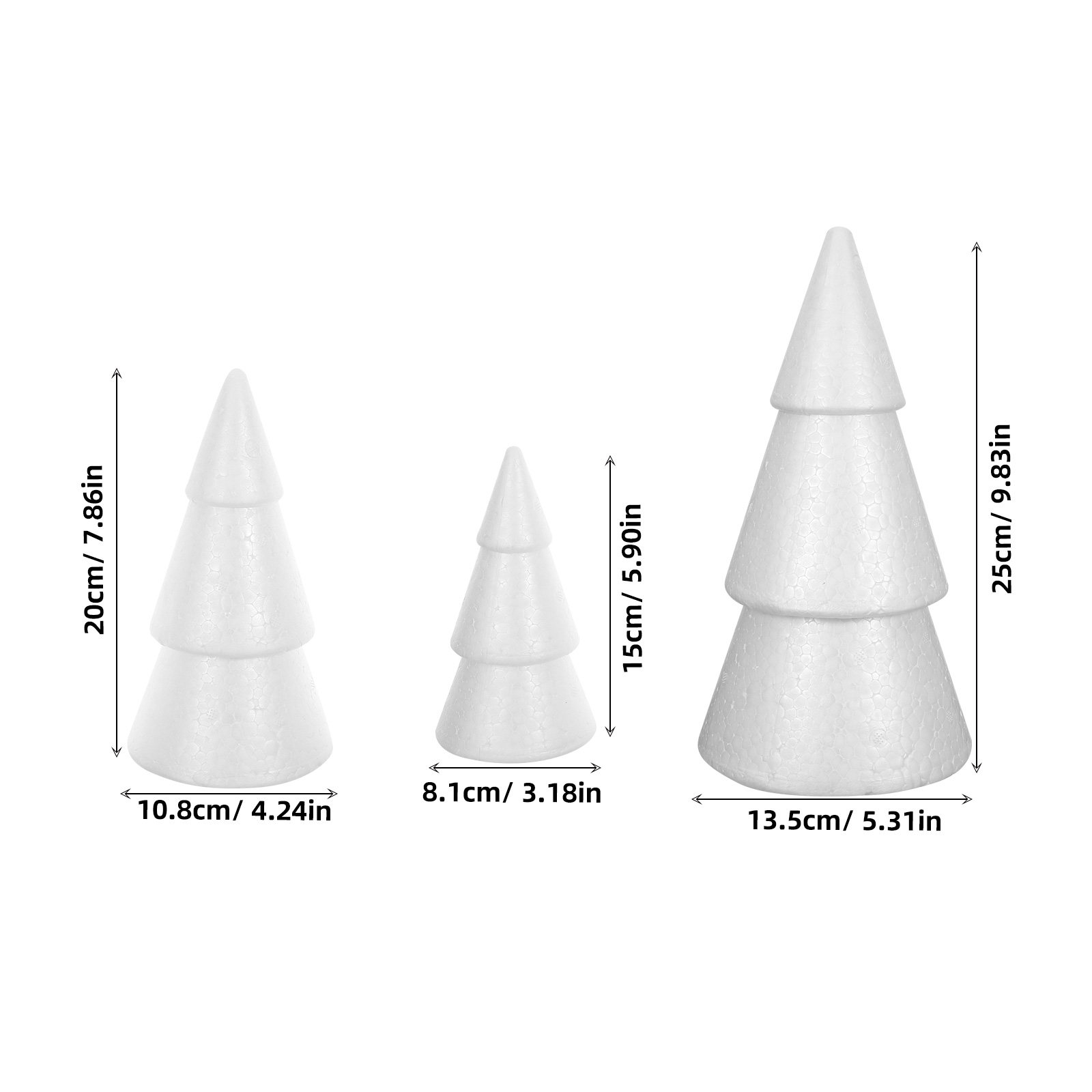 6Pcs White Foam Christmas Tree - Christmas Craft Embellishment のレビューと価格