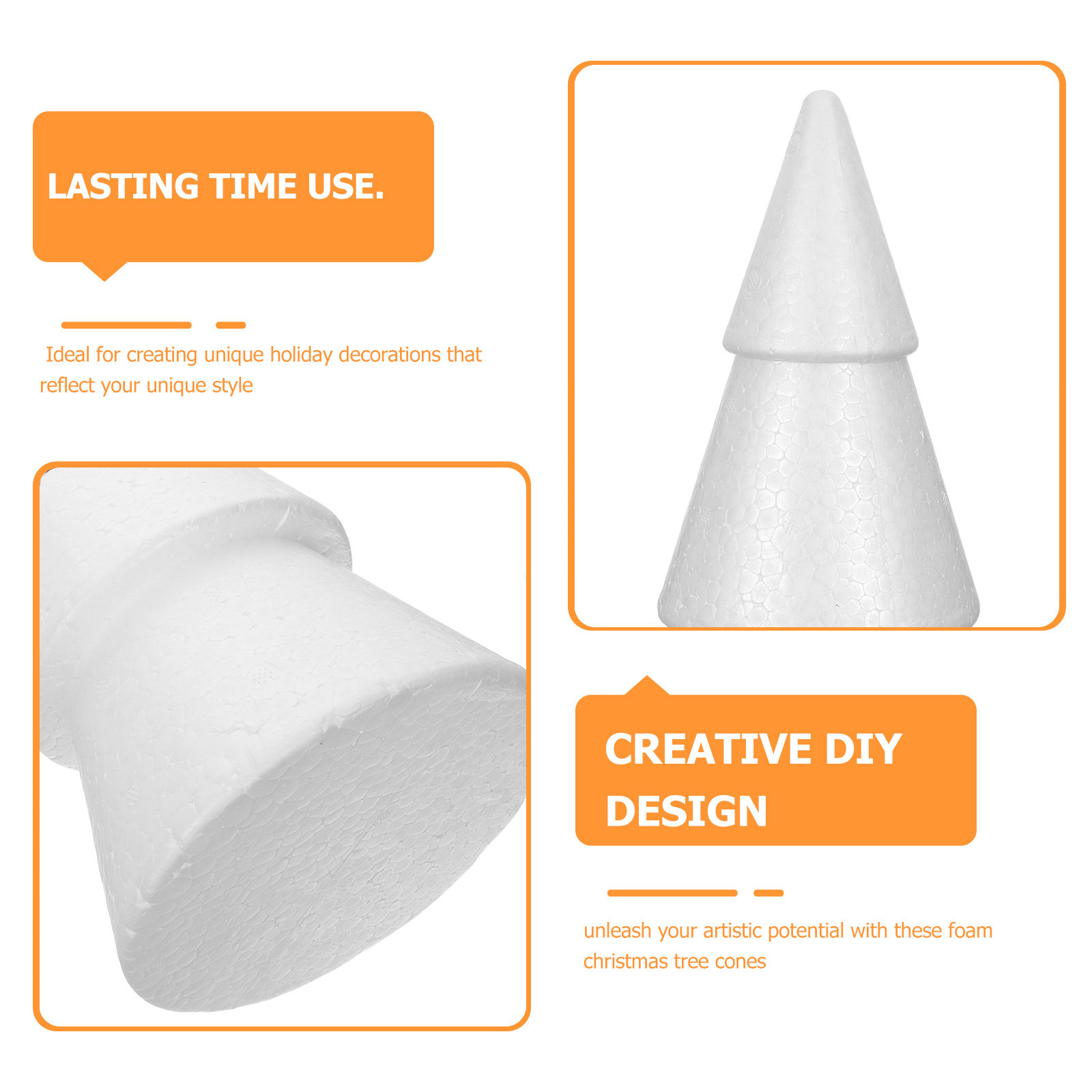 6Pcs White Foam Christmas Tree - Christmas Craft Embellishment のレビューと価格