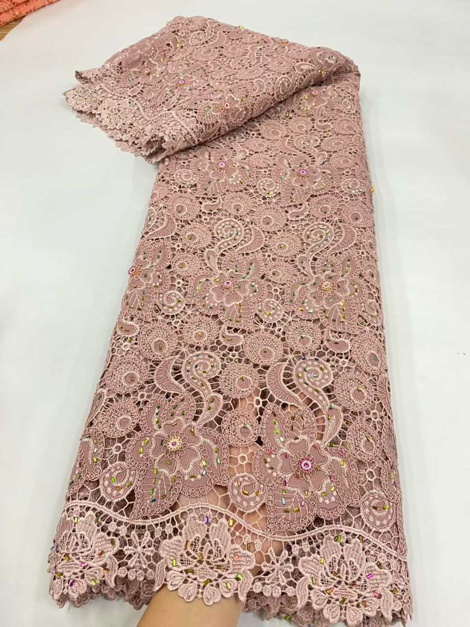 Latest Cord Guipure Lace Fabri - Crystal Mesh Fabric のレビューと価格