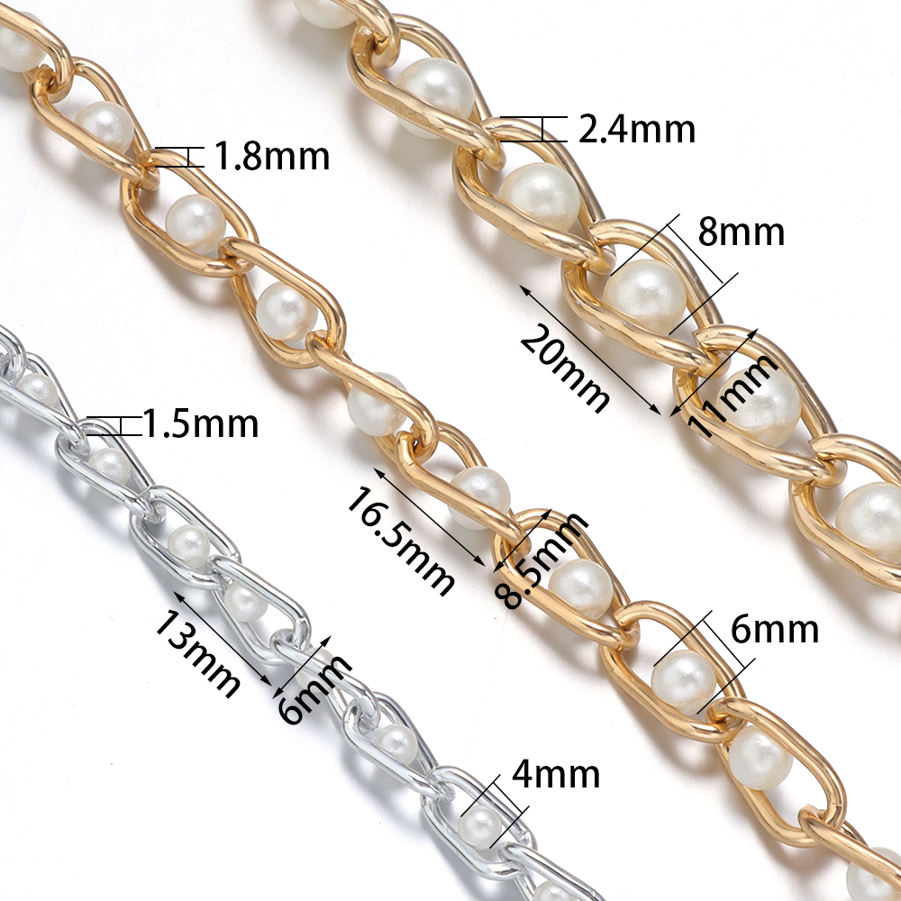 5Yards/Roll Beaded Chain Imita - Pearl Trim Chain のレビューと価格