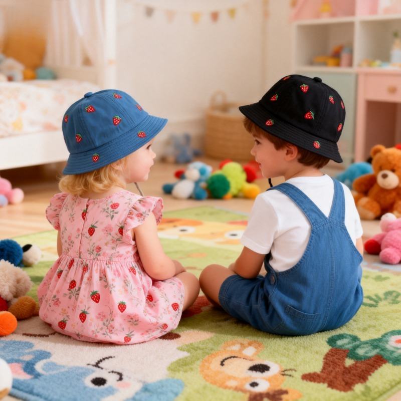 Girl Fisherman Hat with Strawb - Embellish Knit のレビューと価格