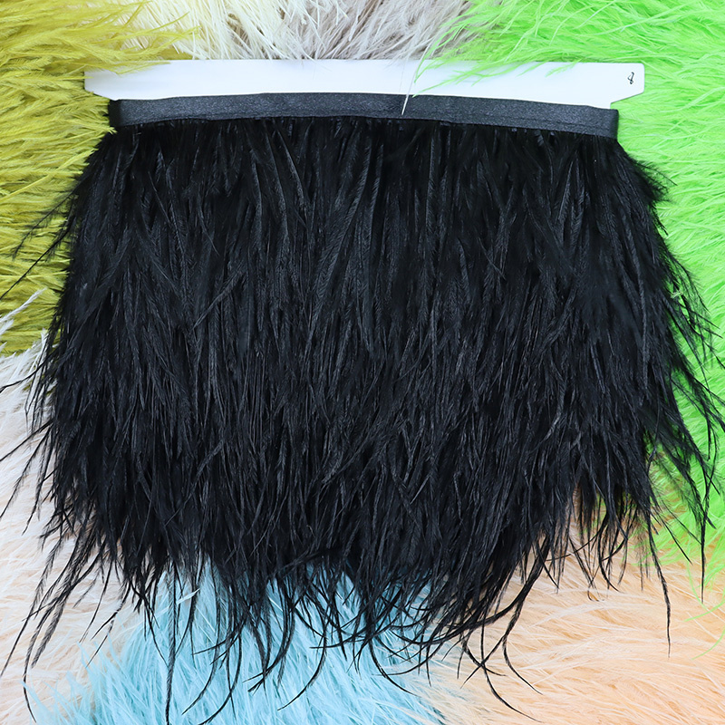 1M 8-10cm Black Ostrich Feathe - Feather Trim Marabou のレビューと価格