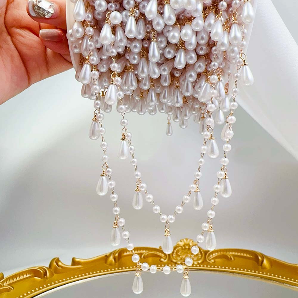 0.5M 1M Imitation Pearl Waterd - Pearl Trim Chain のレビューと価格