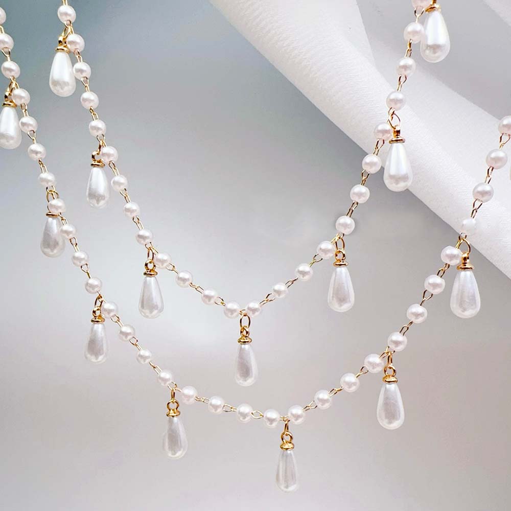 0.5M 1M Imitation Pearl Waterd - Pearl Trim Chain のレビューと価格