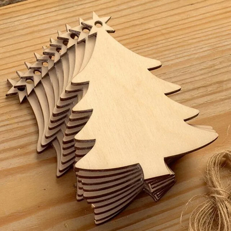 10PCS Wooden Tree Bell Deer Un - Christmas Craft Embellishment のレビューと価格