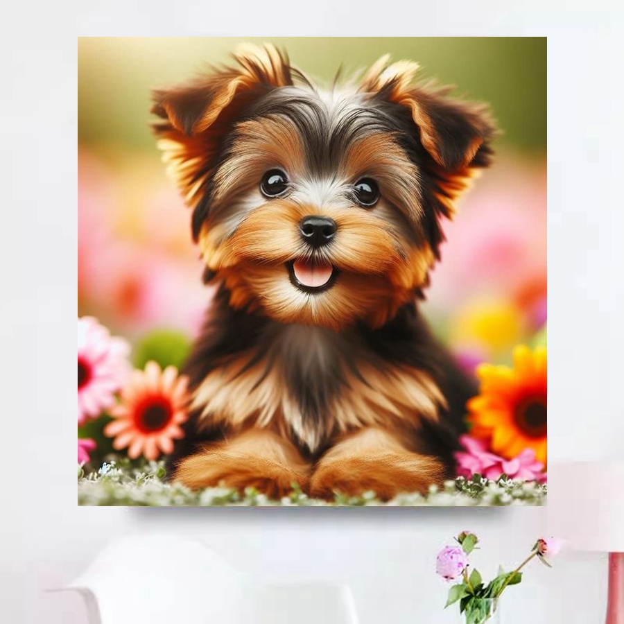 Yorkshire Terrier Dog 5D DIY D - Embroidery Embellishments のレビューと価格