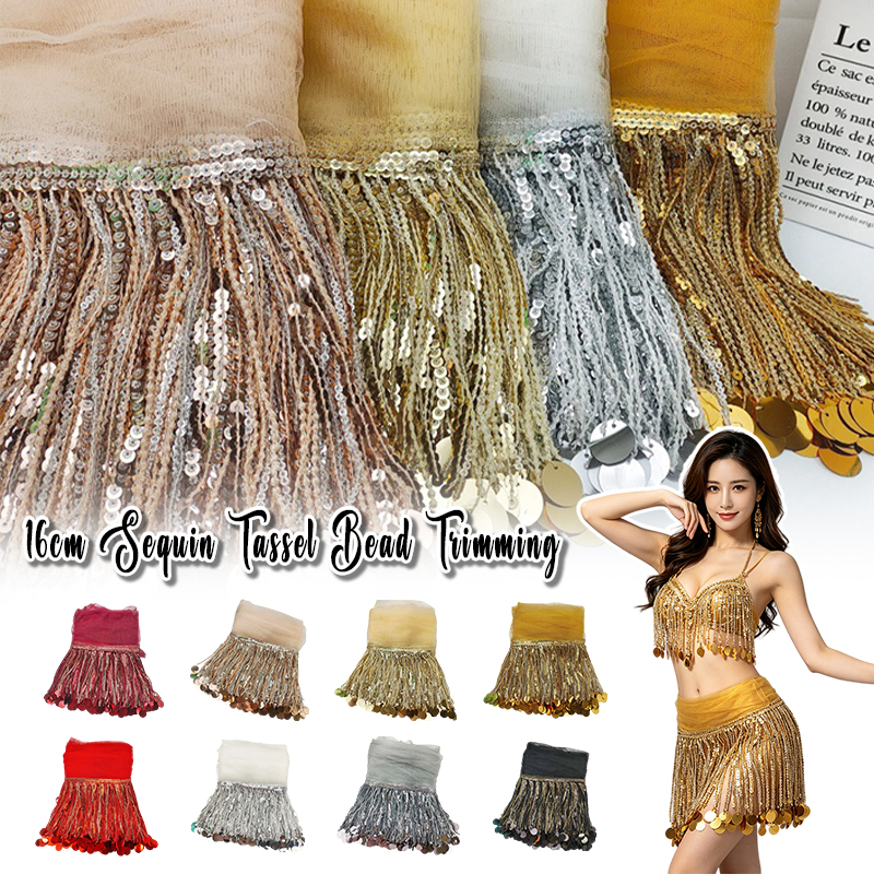10 Yards Sequins Tassel Lace T - Fringe Ribbon Sewing のレビューと価格