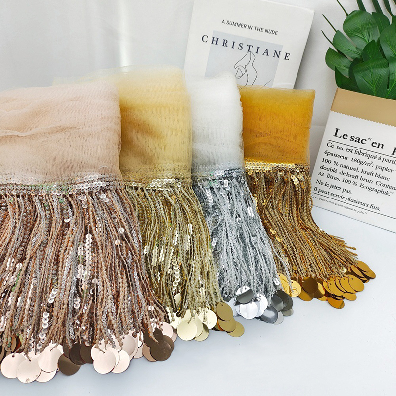 10 Yards Sequins Tassel Lace T - Fringe Ribbon Sewing のレビューと価格