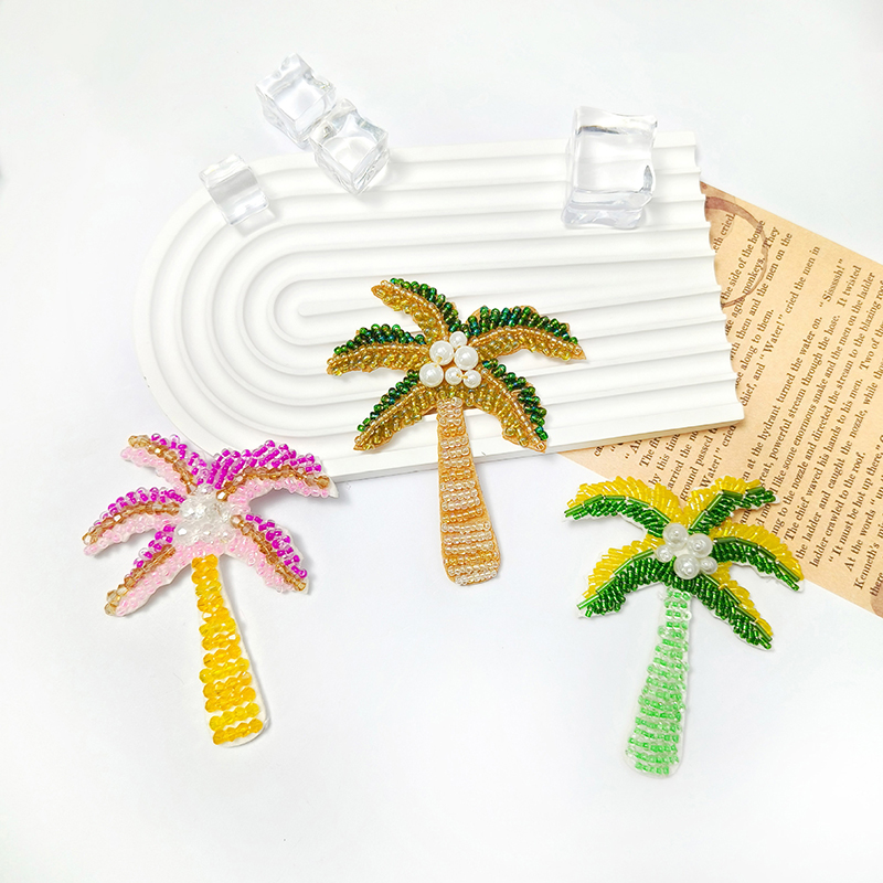 1Pc 3D Coconut Tree Beaded Pat - Craft Embellishment のレビューと価格