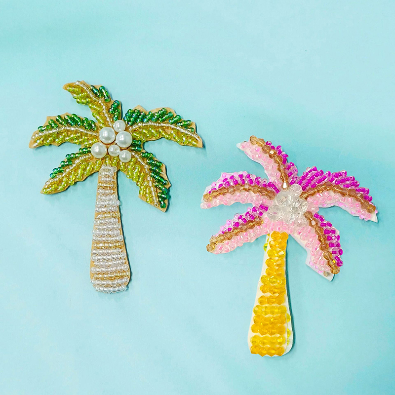 1Pc 3D Coconut Tree Beaded Pat - Craft Embellishment のレビューと価格