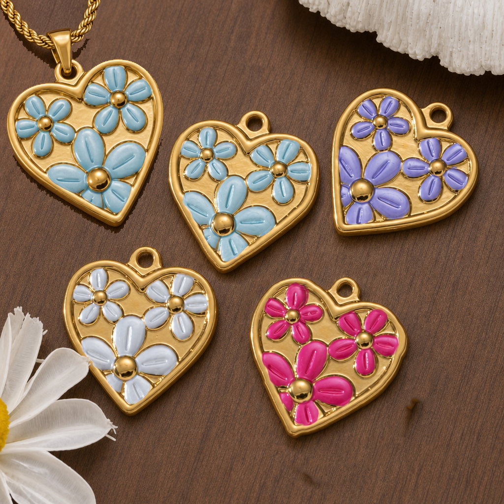 2pcs Stainless Steel Enamel He - Embellishment Crafts のレビューと価格
