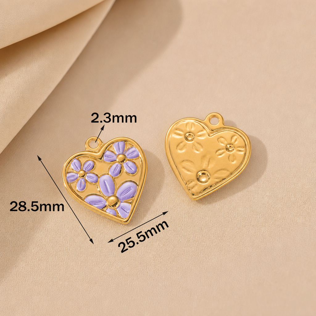 2pcs Stainless Steel Enamel He - Embellishment Crafts のレビューと価格