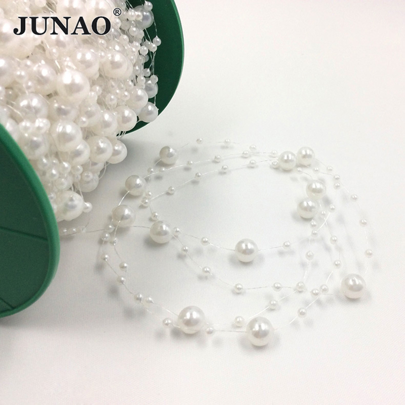 JUNAO 20 Meter 3+8mm White Rou - Pearl Trim Chain のレビューと価格
