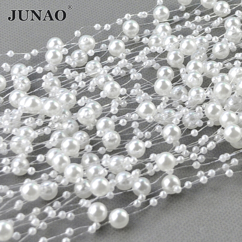 JUNAO 20 Meter 3+8mm White Rou - Pearl Trim Chain のレビューと価格
