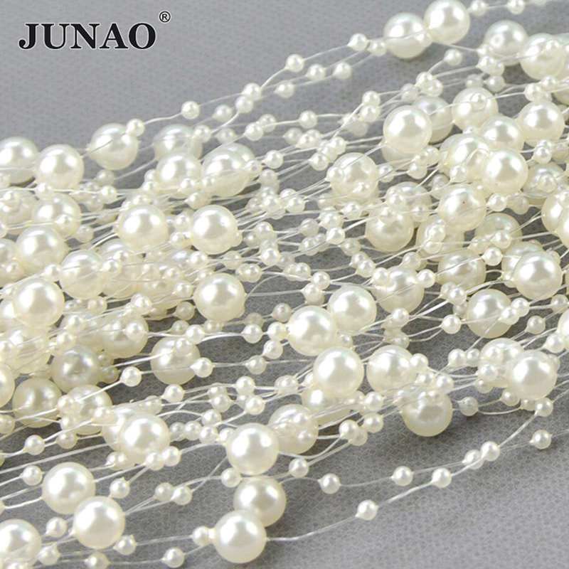 JUNAO 20 Meter 3+8mm White Rou - Pearl Trim Chain のレビューと価格