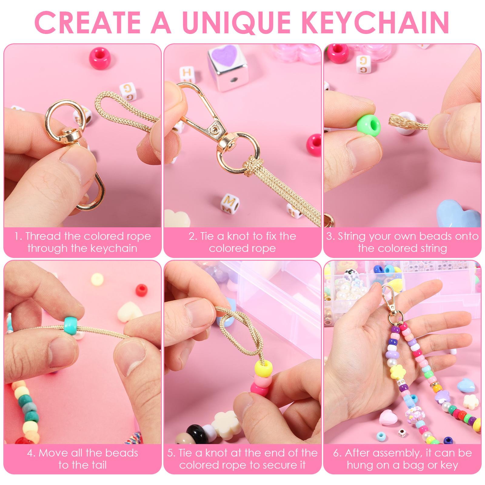 421PCS Beaded Keychain Making  - Embellishment Crafts のレビューと価格