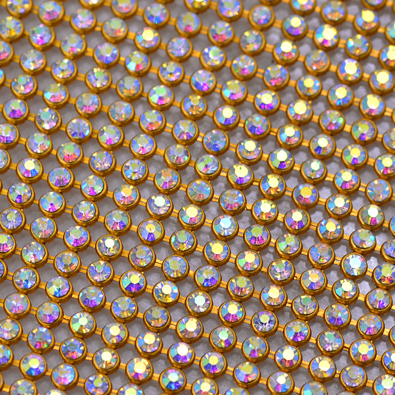 JUNAO 45*120cm Crystal AB Glas - Crystal Mesh Fabric のレビューと価格