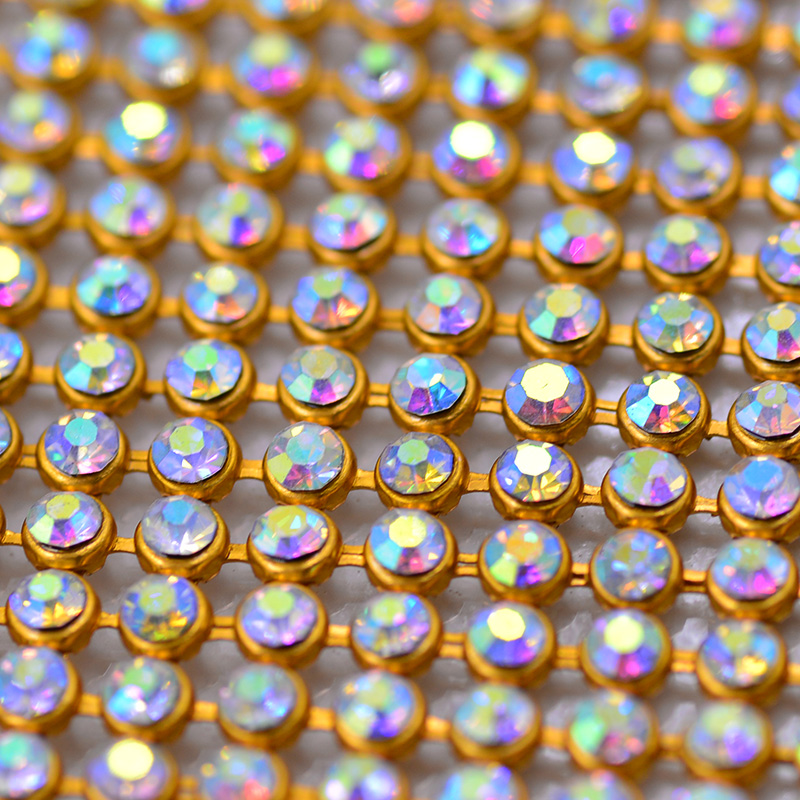 JUNAO 45*120cm Crystal AB Glas - Crystal Mesh Fabric のレビューと価格
