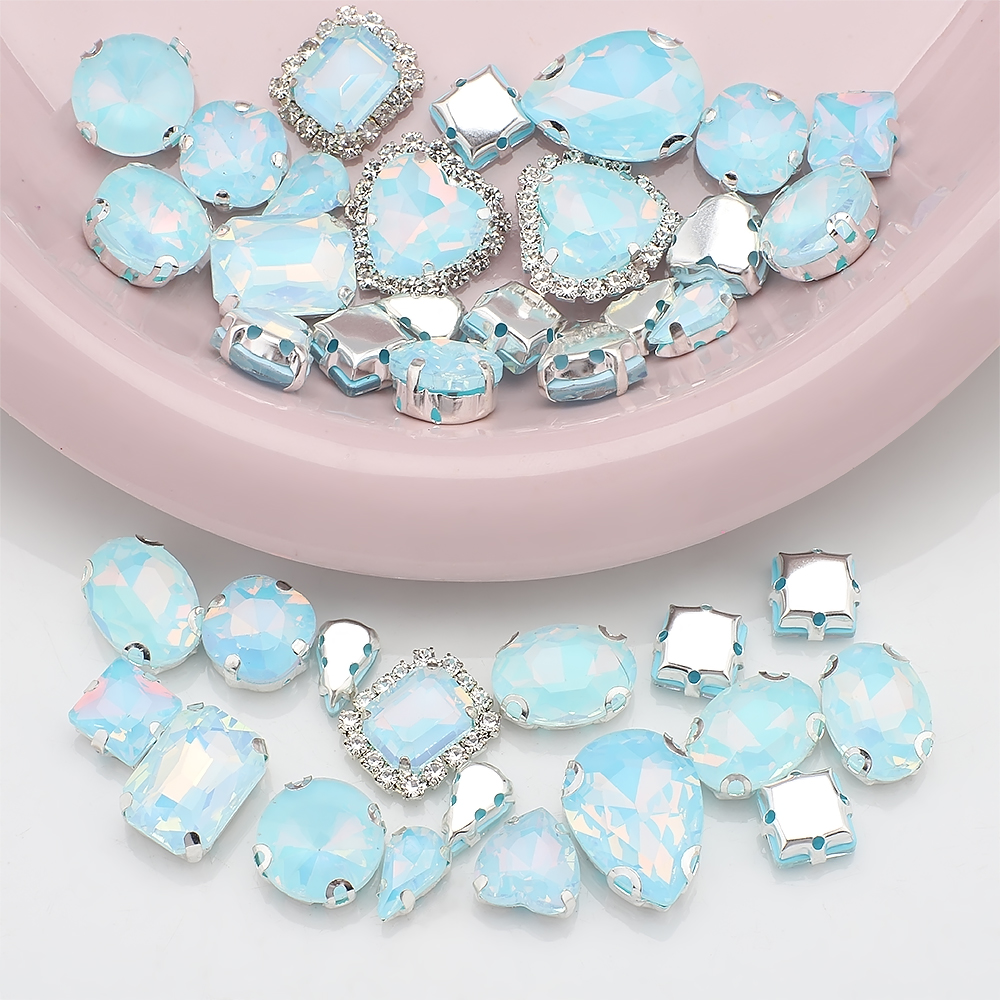 40pcs/bag Mix Shape Opal Glass - Sew On Rhinestone のレビューと価格