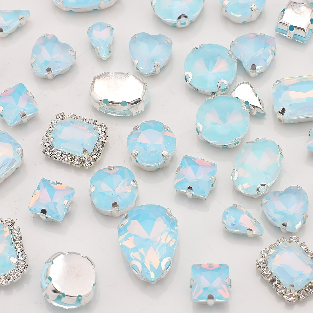 40pcs/bag Mix Shape Opal Glass - Sew On Rhinestone のレビューと価格