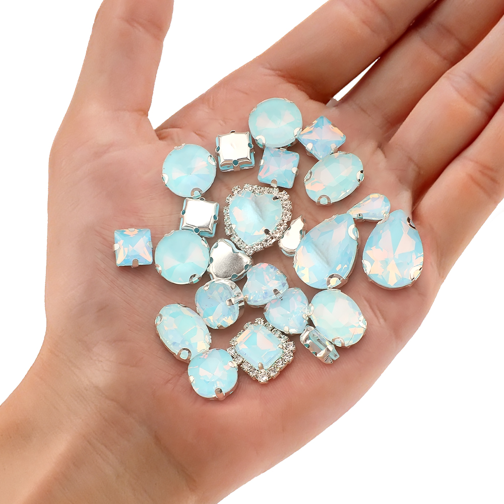 40pcs/bag Mix Shape Opal Glass - Sew On Rhinestone のレビューと価格