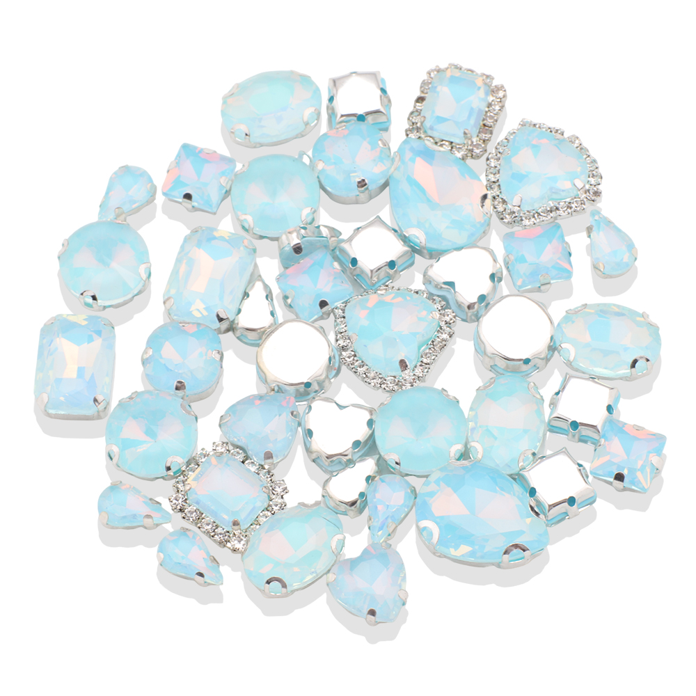 40pcs/bag Mix Shape Opal Glass - Sew On Rhinestone のレビューと価格